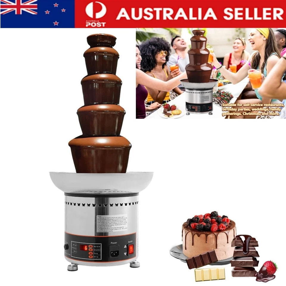 5 Tiers Chocolate Fountain Machine Waterfall Melting Fondue Maker Party Wedding - image 1 of 4
