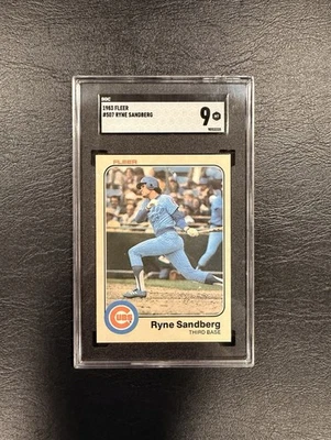 Tarjeta de béisbol Fleer 1983 Salón de la Fama Ryne Sandberg novato graduada #507 (RC) Foto 1 de 2