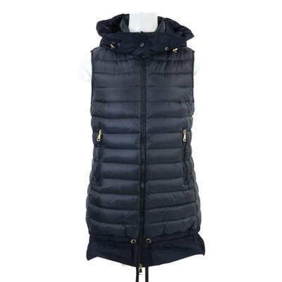 MONCLER AMARANTE with ruffled hem and hood Down vest 0 Navy - Image 1 of 4
