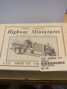 Jordan Products Highway Miniatures C-221 Ahrens Fox Fire Truck - Picture 1 of 5