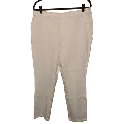 Pantalones Isaac Mizrahi Live Talla 18 (34x27) Blanco Elástico Pierna Recta Foto 1 de 4
