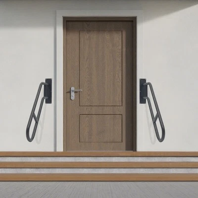 Barandillas de 2 piezas-30 pulgadas para escalones exteriores, barandilla montada en la pared, pasamanos de escalera Foto 1 de 4