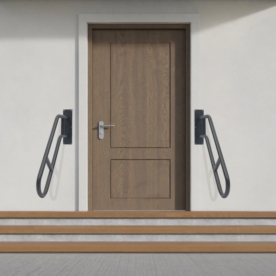 2pcs-30in Handrails for Outdoor Steps, Wall Mounted Handrail, Stair Handrails - Image 1 of 4