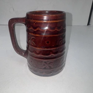 Mar-crest Marcrest Daisy Dot Brown Stoneware Stein Coffee Mugs USA 16oz - Picture 1 of 4