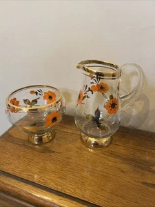 1950’s Glass Creamer jug and sugar bowl - Picture 1 of 6