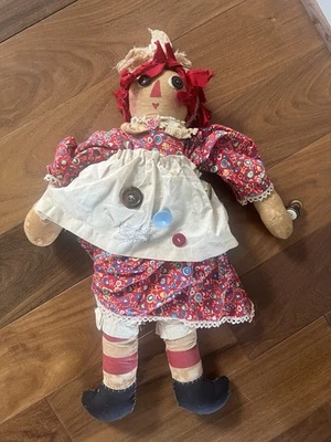 MUÑECA Raggedy Ann Rara Antigua - Ninguna Conocida/ÚNICA EN SU CLASE (HACER OFERTAS) Foto 1 de 4