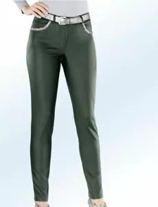 Pantalón Elástico 5 Bolsillo Brillante Bengaline Frustrado Oliva Talla 34 - Imagen 1 de 4