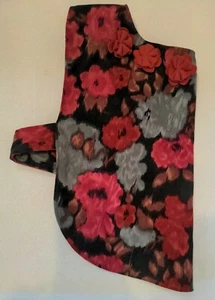 NWT Distinctive Doggie Duds Size 15" Floral Dog Coat Lightweight Red Black Gray - Picture 1 of 10