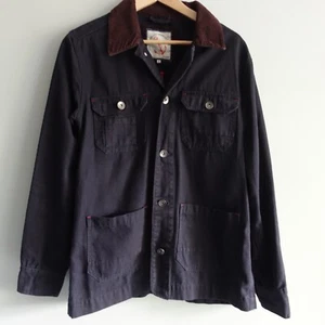 Men's chore jacket size Medium navy blue canvas - Picture 1 of 5