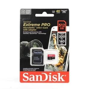 Sandisk Extreme Pro 512 GB MicroSD 200MB/s V30 A2 U3 4K - Picture 1 of 2