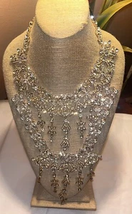 Natasha klare Kristall Statement gelb Ton Metall Halskette neu mit Etikett $ 88 - Bild 1 von 6