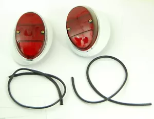 Tail Light Assembly Red Left & Right Side Fits Volkswagen Type1 Bug 1962-1967 - Picture 1 of 2