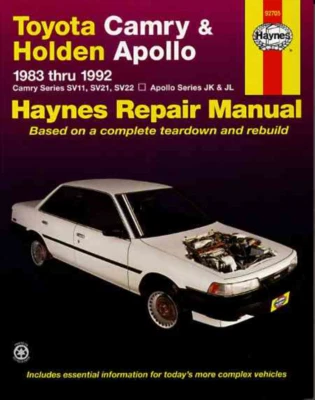 Manual Toyota Camry 1983-1992 Holden Apollo 1987-1989 Haynes Shop - Imagen 1 de 4
