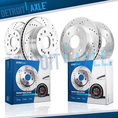 Front & Rear Drilled Disc Brake Rotors for Silverado Sierra Suburban 1500 Tahoe - Image 1 of 4