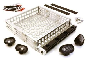 Realistic 1/10 Scale Alloy Luggage Tray 124x107x24mm with 4 LED Spot Light Set - Picture 1 of 1