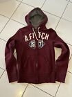 Abercrombie & Fitch Men?S Muscle Fit Hoodie Sweater Size M Burgundy/White A&F