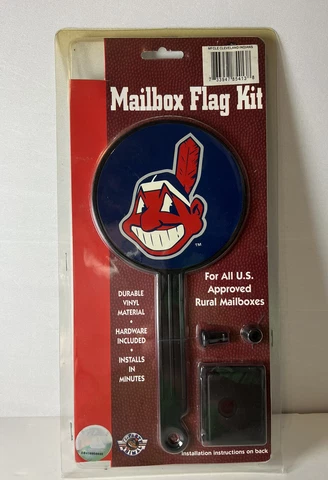 Cleveland Indians Guardians MLB Face Design Mailbox Flag Kit NEW Cover