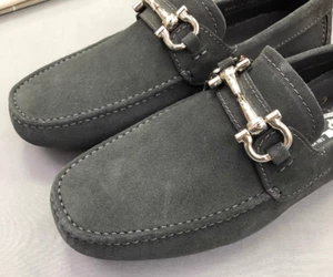 ItalianFerra gamoA+ Classic Men's Suede Cowhide Flat Loafers Business Shoes - Picture 1 of 28