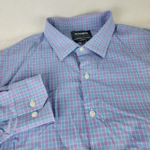 Bonobos Large Standard Fit Hemd mit Knopfleiste Rosa Blau Freizeit Kragen Pastell - Bild 1 von 7