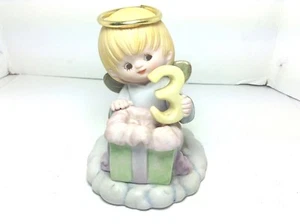 RARE=VTG=COMMEMORATIVE 3RD BIRTHDAY ANGEL WITH BLESSING INSCRIBED=PORCELAIN=3.5" - Picture 1 of 5