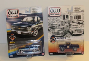 2 Autoworld SQUARE BODY CHEVROLET TRUCKS 1978 K10 Gulf 1983 CHEVY GOODYEAR - Picture 1 of 14