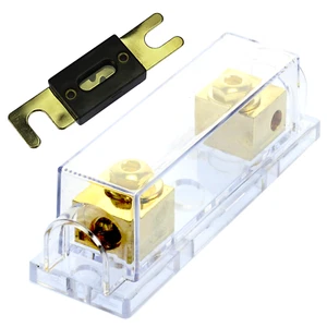 (1) ANL Fuse - Holder Gold Fuseholder 4 AWG gauge inline in and out (300 AMP) - Picture 1 of 8