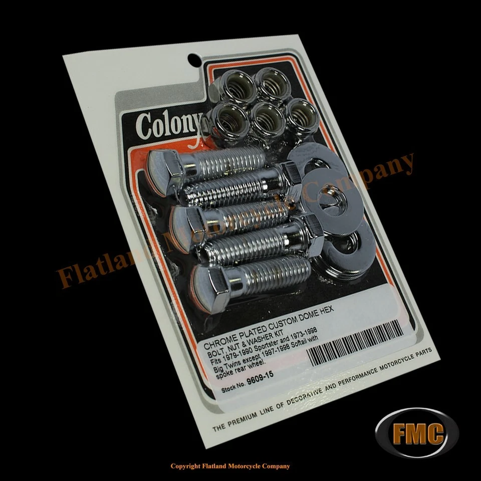 Colony 9609-15, Rear Sprocket Bolt Kit, 1973-1998 BT, 1979-1990 XL w/Spoke Wheel Foto 1 de 1