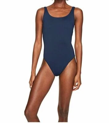 $147 Letarte Para Mujer Azul Cuello Redondo Tirantes Enrejado Espalda Una Pieza Natación Talla XS Foto 1 de 2