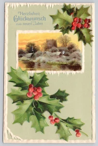 Postal Alemana Feliz Año Nuevo Feliz Felicidad Año Nuevo - Imagen 1 de 2