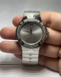 Men’s Movado SE(Sports Edition) Watch With Custom Natural Diamond Bezel. - Picture 1 of 13