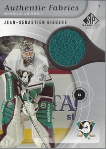 2005-06 SP Game Used Authentic Fabrics Jean-Sebastien Giguere Jersey - NM-MT