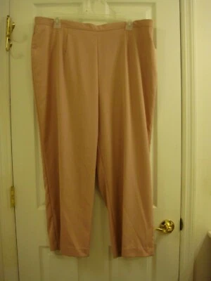 Woman's alfred dunner Elastic Back Rose Color Poly/Rayon Pants Sz 24W Short New  - Image 1 of 4
