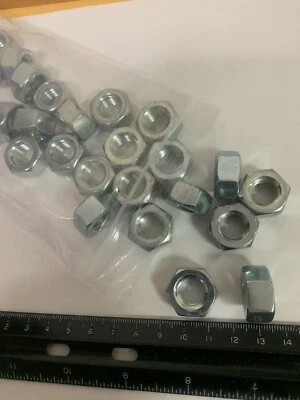 MCMASTER-CARR New Qty (25) M12 X 1.75 Zinc Plated Hex Nuts, 19mm Wide, 10mm Height