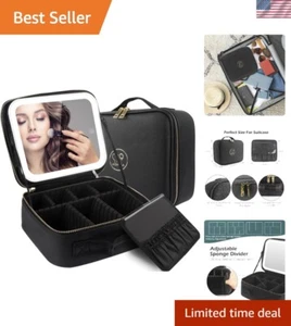 Makeup Organizer with Lighted Mirror for Effortless Beauty On-the-Go - Picture 1 of 9