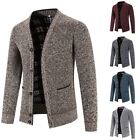 Men's Patchwork Knit Coat with Thicken Fabric Long Sleeve Warm Winter Clothes