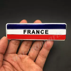 Metal France French Flag Car Emblem Badge Motorcycle Decals Sticker Fairing - Picture 1 of 3