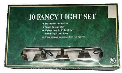 10 Bells with Stars Christmas Light Set Green Wire Tested 10Ft Indoor/Outdoor - Image 1 of 4
