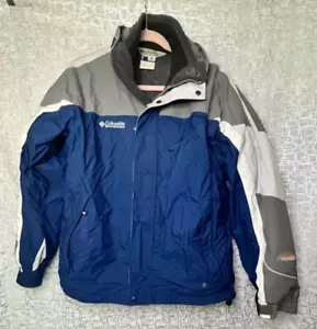 Columbia Sportswear Omni-Shield Mens Blue White Winter Jacket Parka SZ MEDIU,M - Picture 1 of 10