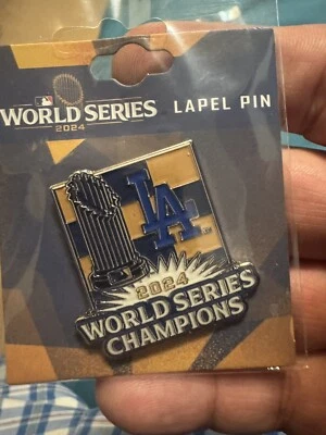 Los Angeles Dodgers 2024 World Series Champions Trophy Pin MLB LICENSEd - Image 1 of 2