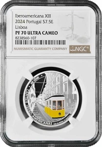 Portugal 7,5 euros 2024, NGC PF70 UC, "Capitales Iberoamericanas, Lisboa" - Imagen 1 de 2