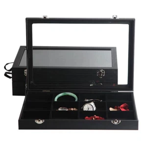 Schmuck Aufbewahrungsbox schwarz Display Halter Armband Ohrringe Halskette Organizer - Bild 1 von 24