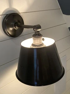 LAST OFFER (ONE ) Pottery Barn Straight Arm Wall Sconces-metal shades-new in box - Picture 1 of 7