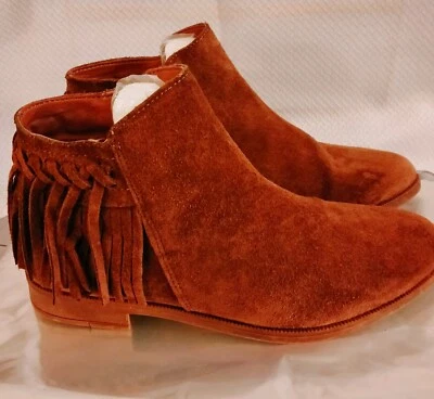 Bottines courtes Daim Camel à  franges taille 37 - Photo 1/4