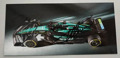 Stroll & Alonso SIGNED 2024 Aston Martin F1 official sponsor card 10x21cm AMR24 - Image 1 of 2