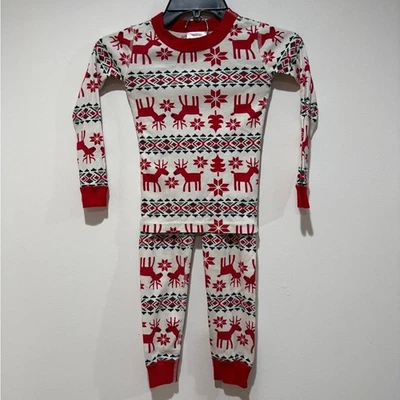 Hanna Andersson Kids 100% Cotton Dear Deer Holiday Long John Pajama 5 Christma - Image 1 of 4