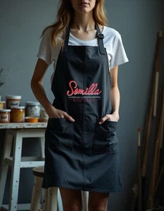 Custom Apron Add Your Logo Personilized Pack LOf 10 Custom Text - Picture 1 of 4