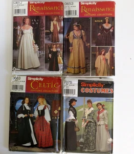 Simplicity Costume Collection Renaissance Celtic 0663 0665 0657 8375 Size 12-20 - Picture 1 of 5