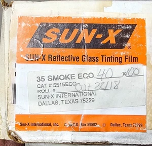 SUN-X 35 Smoke ECO Tönungsfolie - 18" & 22" Rollen - Neu Offene Verpackung - Je 100' - Bild 1 von 14