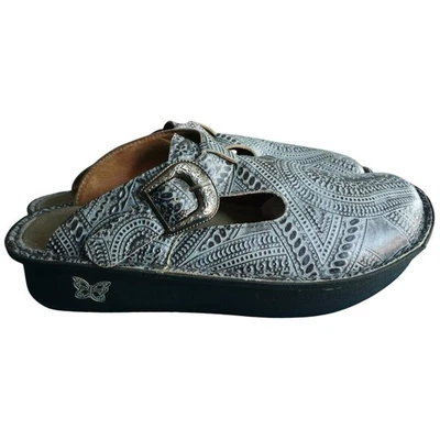  Женские кожаные сабо Alegria 37 7/7,5 серые пейсли без застежек с пряжкой ALG 345 - Изображение 1 из 4