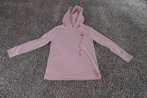 Champion Shirt Girls 6X Pink Long Sleeve Hoodie Lightweight Pullover Athletic - Picture 1 of 18